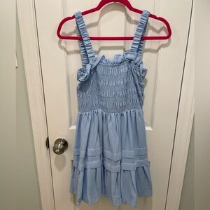 DO+BE Sky Blue Ruffled Backless Dress